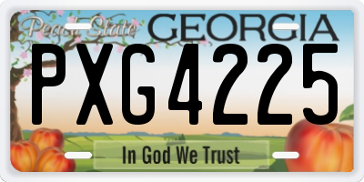 GA license plate PXG4225