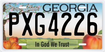 GA license plate PXG4226