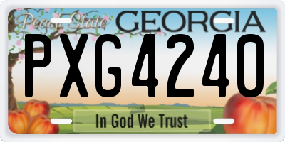 GA license plate PXG4240