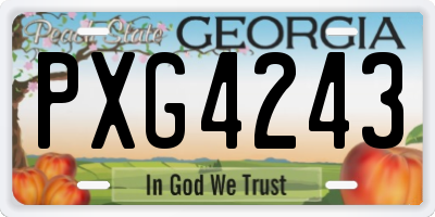 GA license plate PXG4243