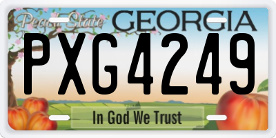 GA license plate PXG4249