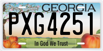 GA license plate PXG4251