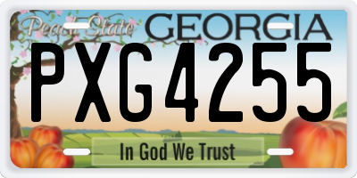 GA license plate PXG4255
