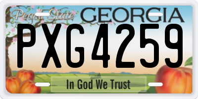GA license plate PXG4259
