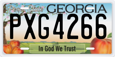 GA license plate PXG4266