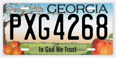 GA license plate PXG4268