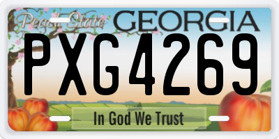GA license plate PXG4269