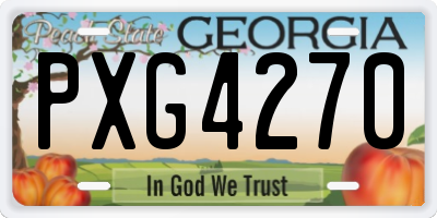 GA license plate PXG4270