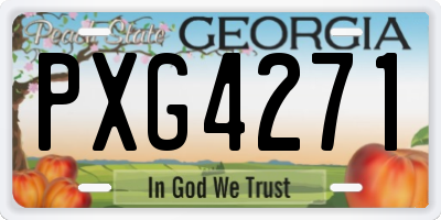 GA license plate PXG4271