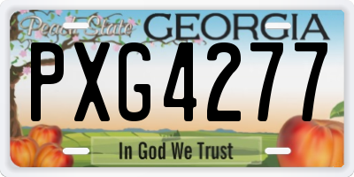 GA license plate PXG4277