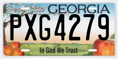 GA license plate PXG4279