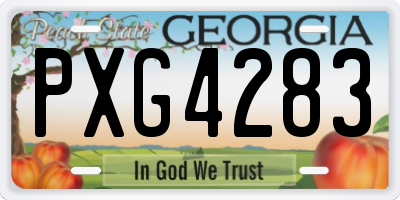 GA license plate PXG4283