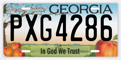 GA license plate PXG4286