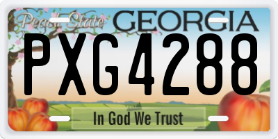 GA license plate PXG4288