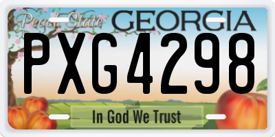 GA license plate PXG4298
