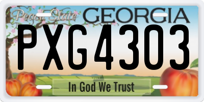 GA license plate PXG4303