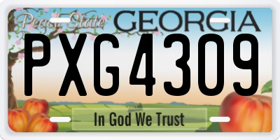 GA license plate PXG4309