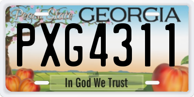 GA license plate PXG4311
