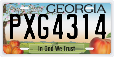 GA license plate PXG4314