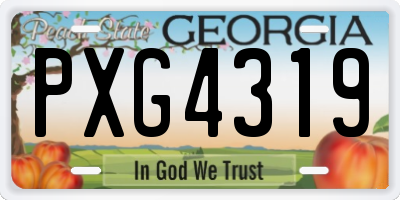 GA license plate PXG4319