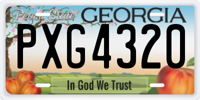 GA license plate PXG4320