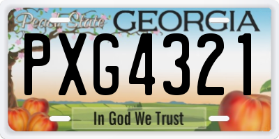 GA license plate PXG4321