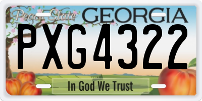 GA license plate PXG4322