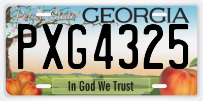 GA license plate PXG4325