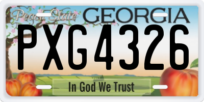 GA license plate PXG4326