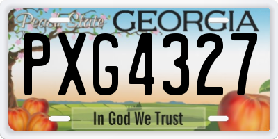 GA license plate PXG4327