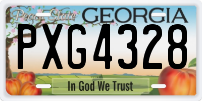 GA license plate PXG4328