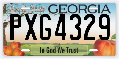 GA license plate PXG4329