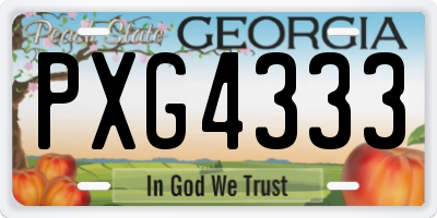 GA license plate PXG4333