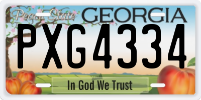 GA license plate PXG4334