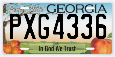 GA license plate PXG4336