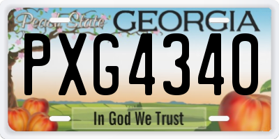 GA license plate PXG4340