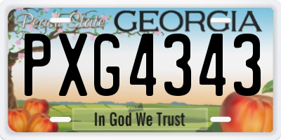 GA license plate PXG4343