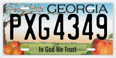 GA license plate PXG4349