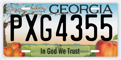 GA license plate PXG4355