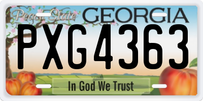 GA license plate PXG4363