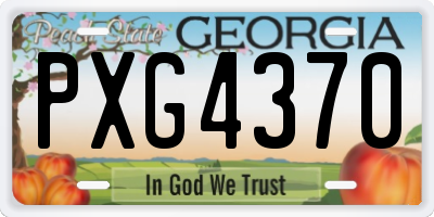 GA license plate PXG4370
