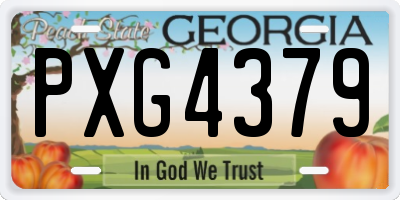 GA license plate PXG4379