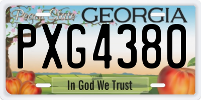 GA license plate PXG4380