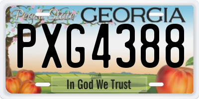GA license plate PXG4388