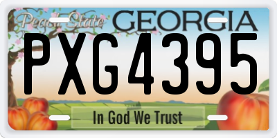 GA license plate PXG4395