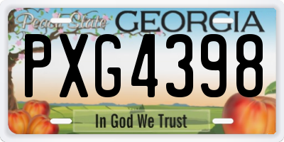GA license plate PXG4398