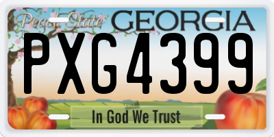 GA license plate PXG4399