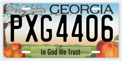 GA license plate PXG4406