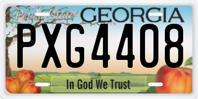 GA license plate PXG4408