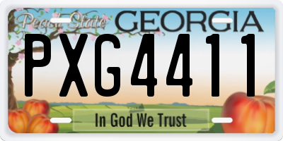 GA license plate PXG4411